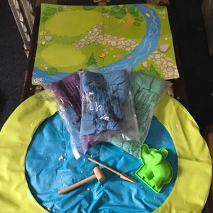 Moon sand play set with inflatable play mat kinetic sand toy